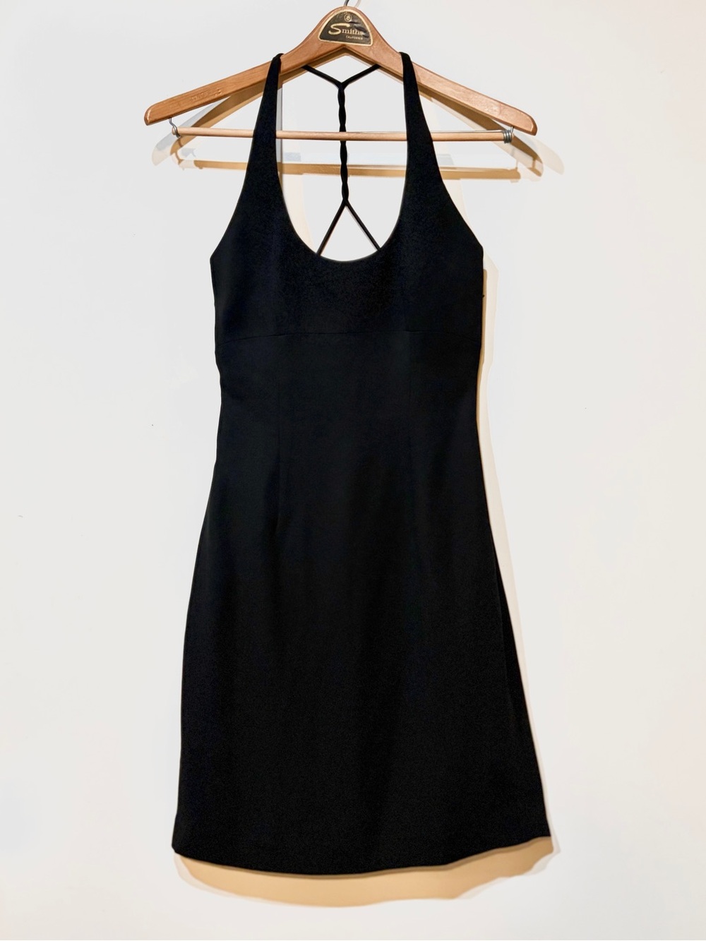 Vintage- Cache Black Halter Mini Dress with Twisted Strappy Back
